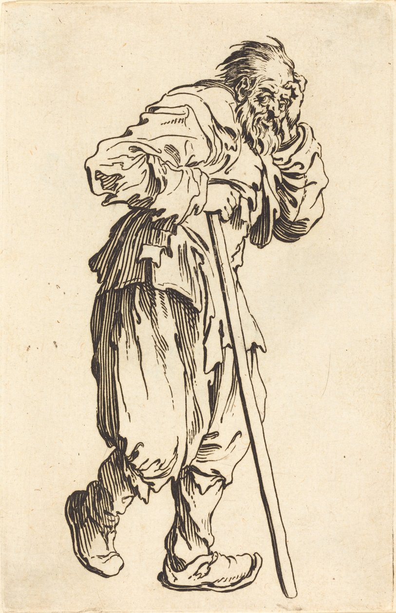 Žebrák s holí od Jacques Callot