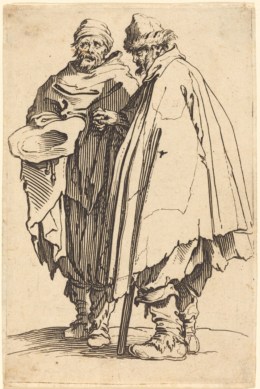 Slepý žebrák a společník od Jacques Callot