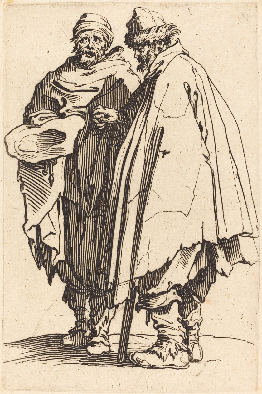 Slepý žebrák a společník od Jacques Callot