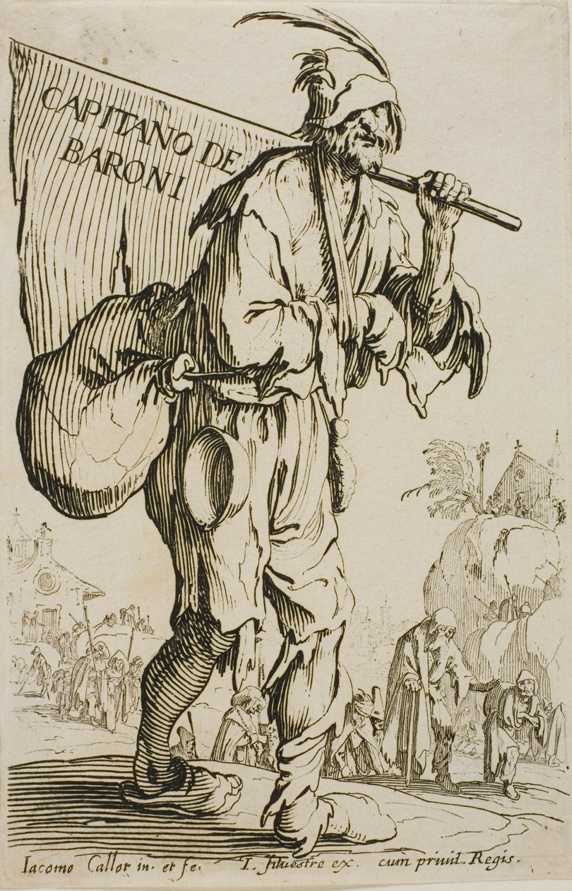 Kapitán baronů, frontispice k The Beggars od Jacques Callot