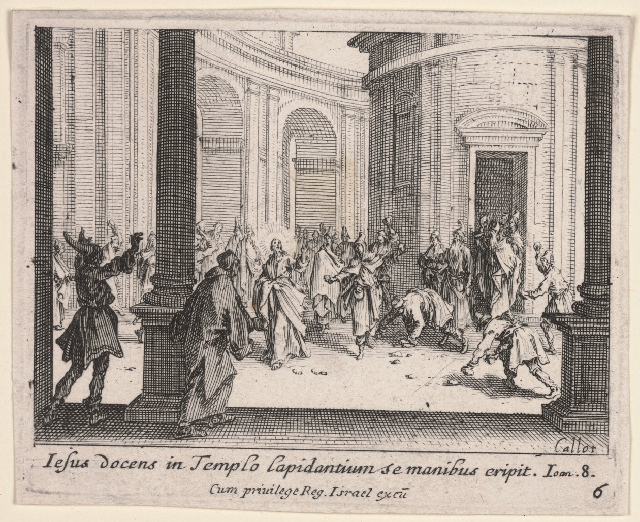 Kristus byl kamenován z chrámu od Jacques Callot