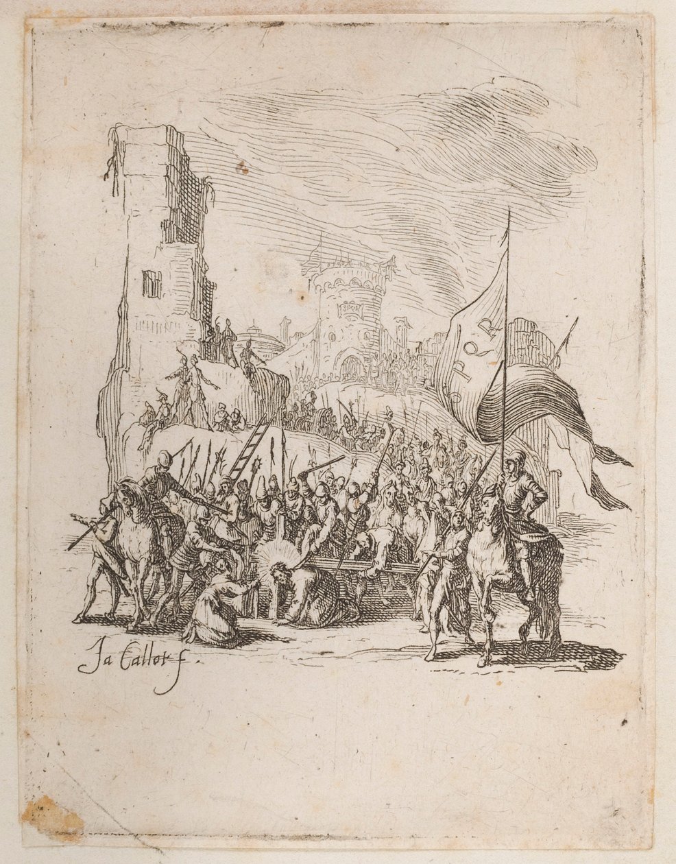 Kristus nesoucí kříž, ne. 10 z 11 od La Petite Passion od Jacques Callot