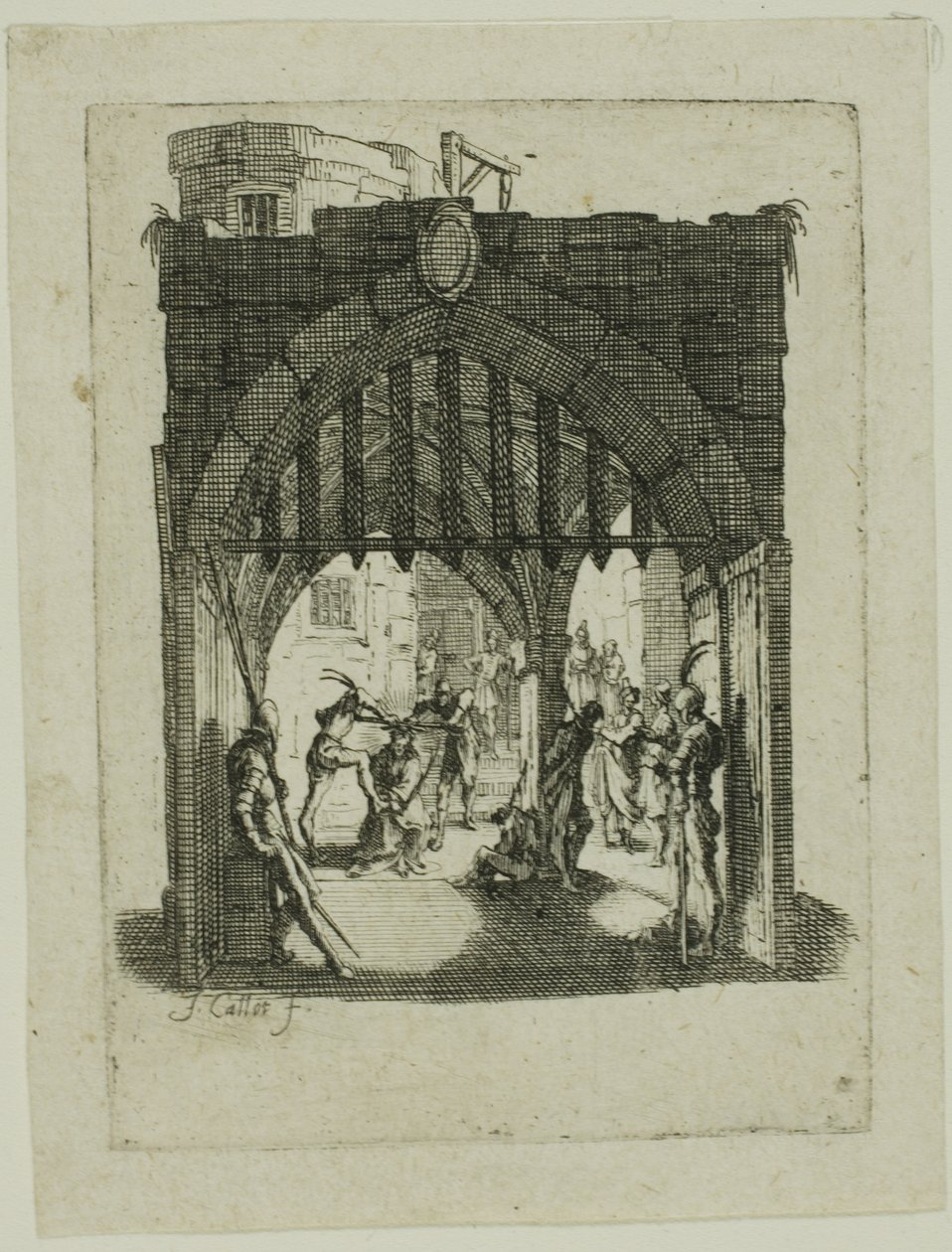 Kristus korunovaný trním, z Malé pašije od Jacques Callot