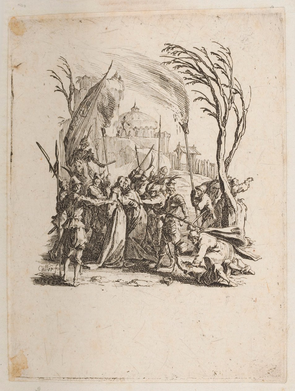 Kristus vydán Židům, ne. 4 z 11 od La Petite Passion od Jacques Callot