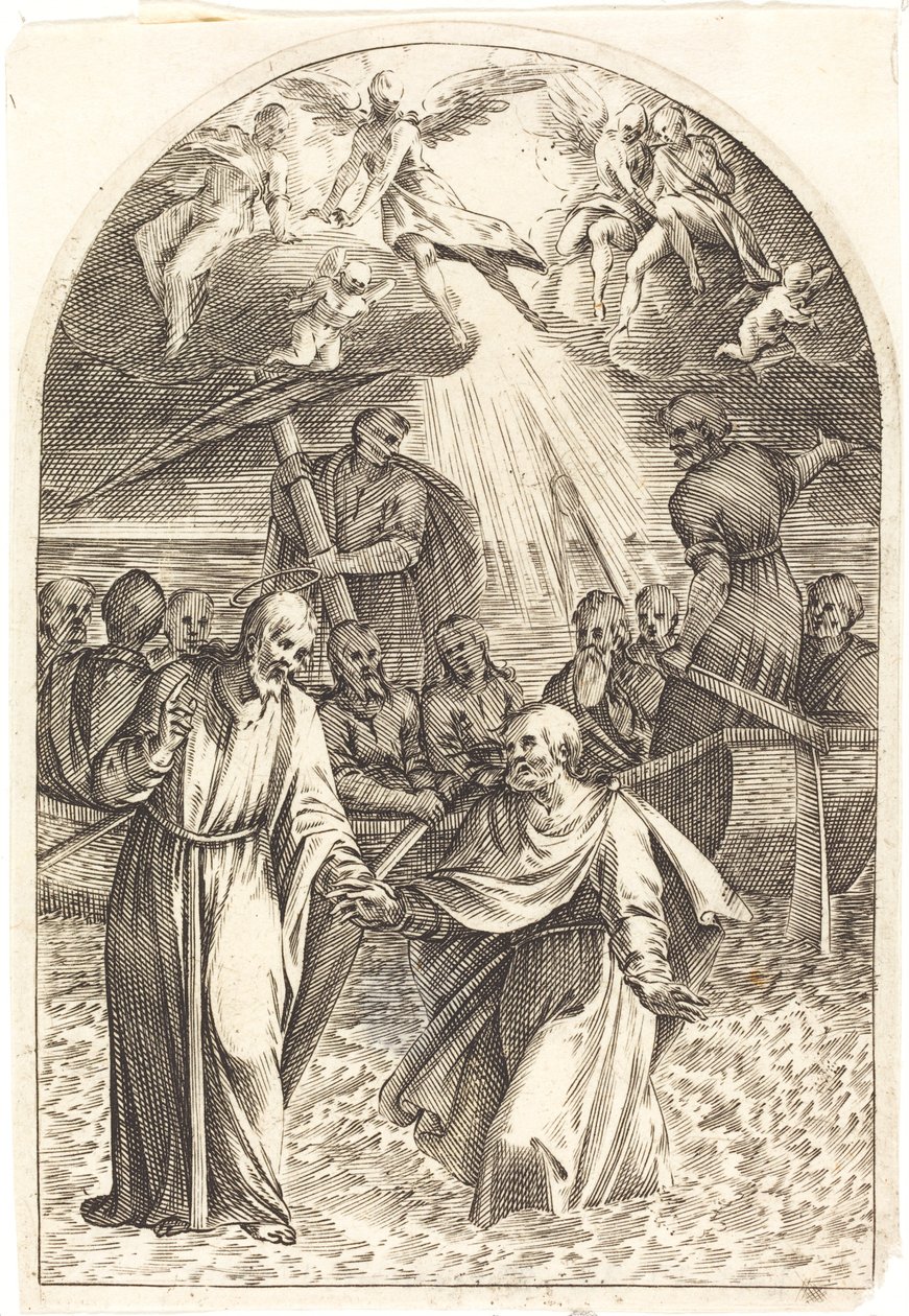 Kristus kráčí po vodě [druhá deska] od Jacques Callot