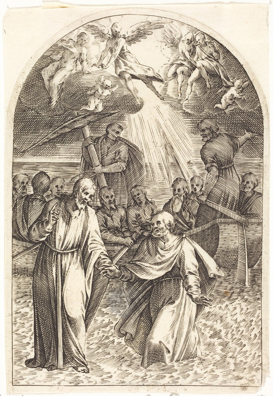 Kristus kráčející po vodě [druhý obrázek] od Jacques Callot