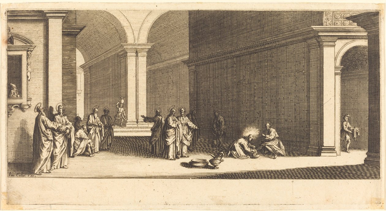 Kristus umývá nohy apoštolům od Jacques Callot