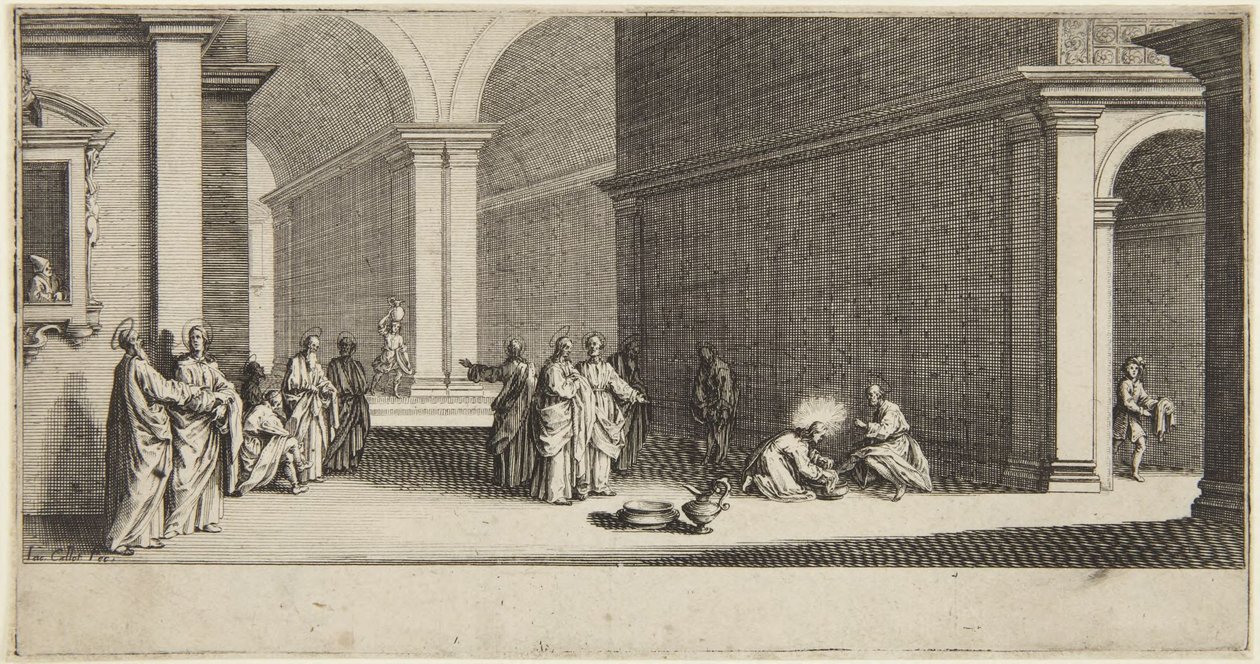 Kristus umývá apoštolům nohy od Jacques Callot