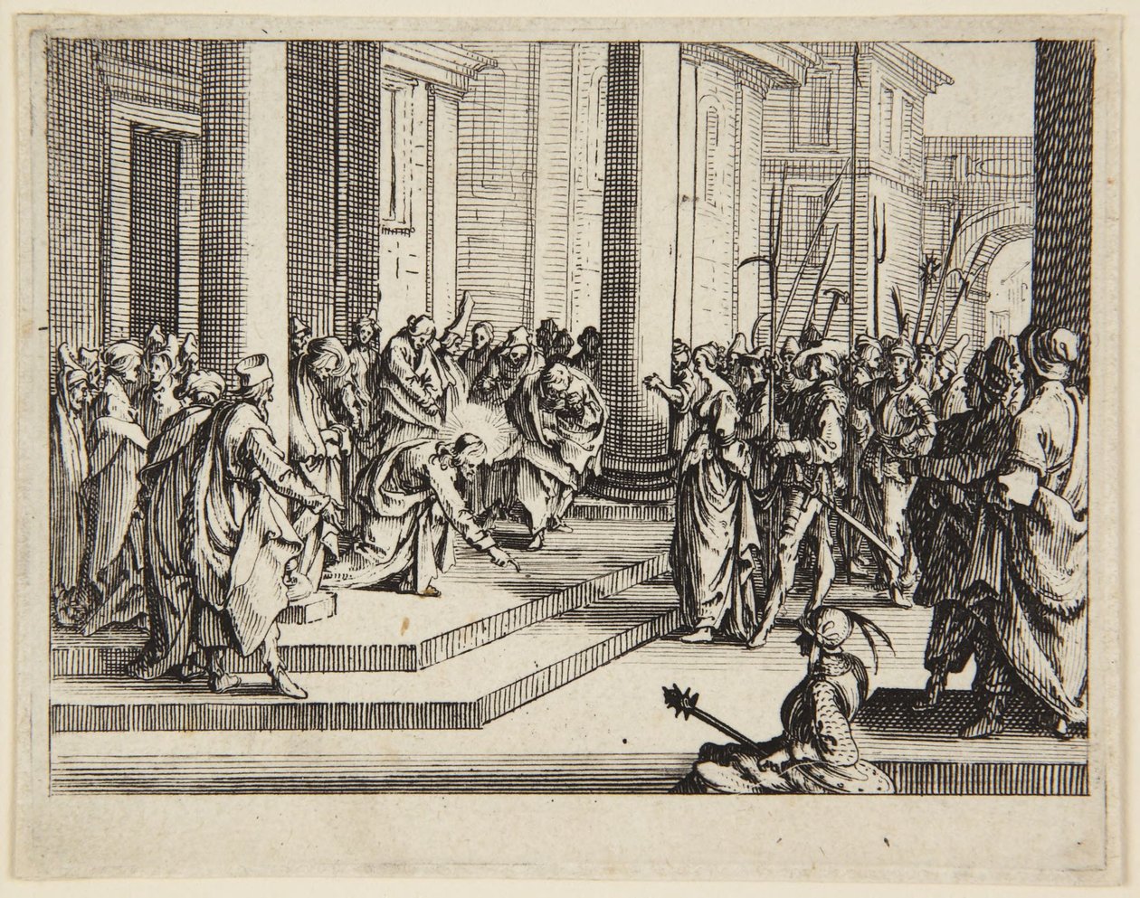 Kristus a cizoložnice od Jacques Callot