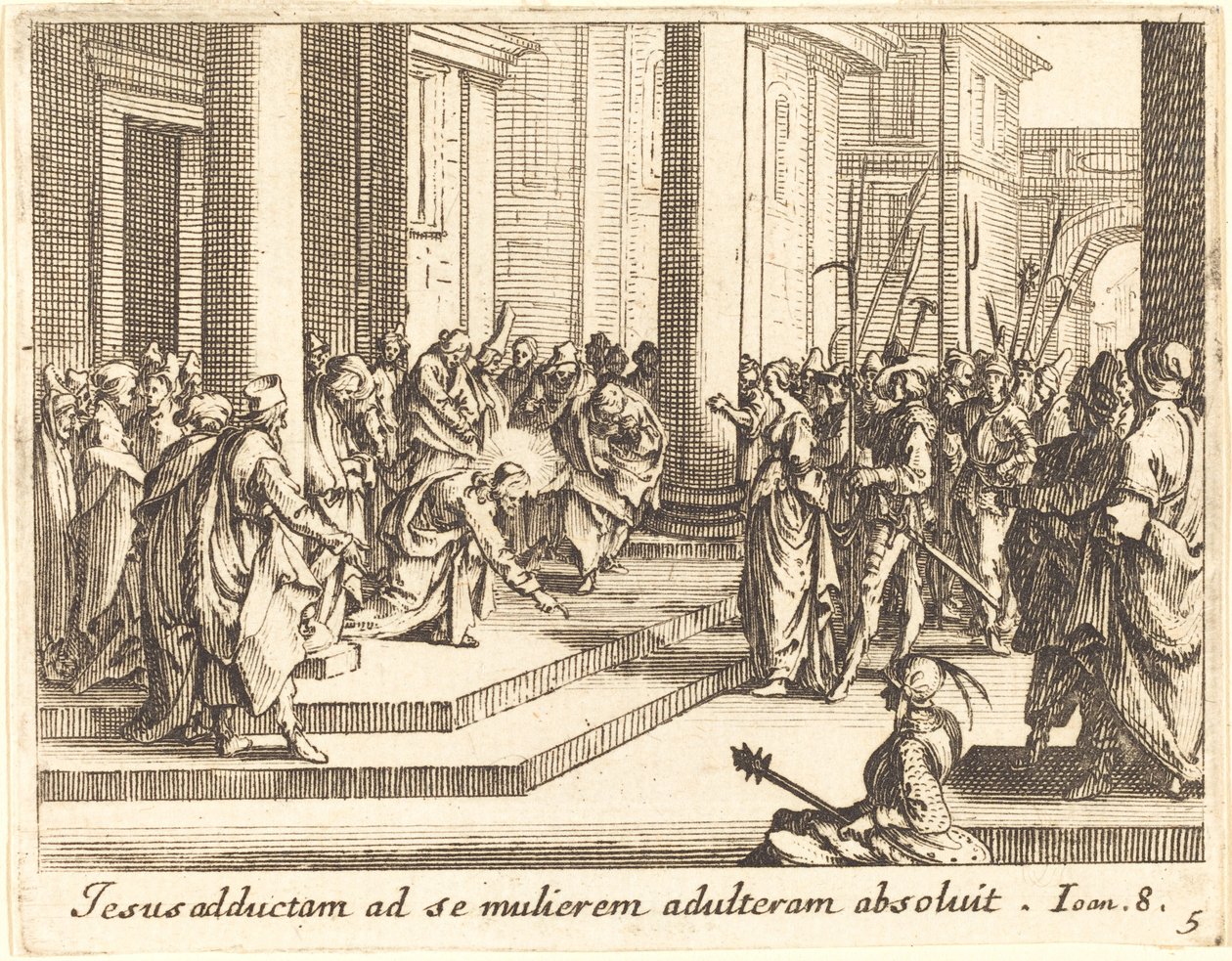 Kristus a žena přistižená při cizoložství, 1635. od Jacques Callot