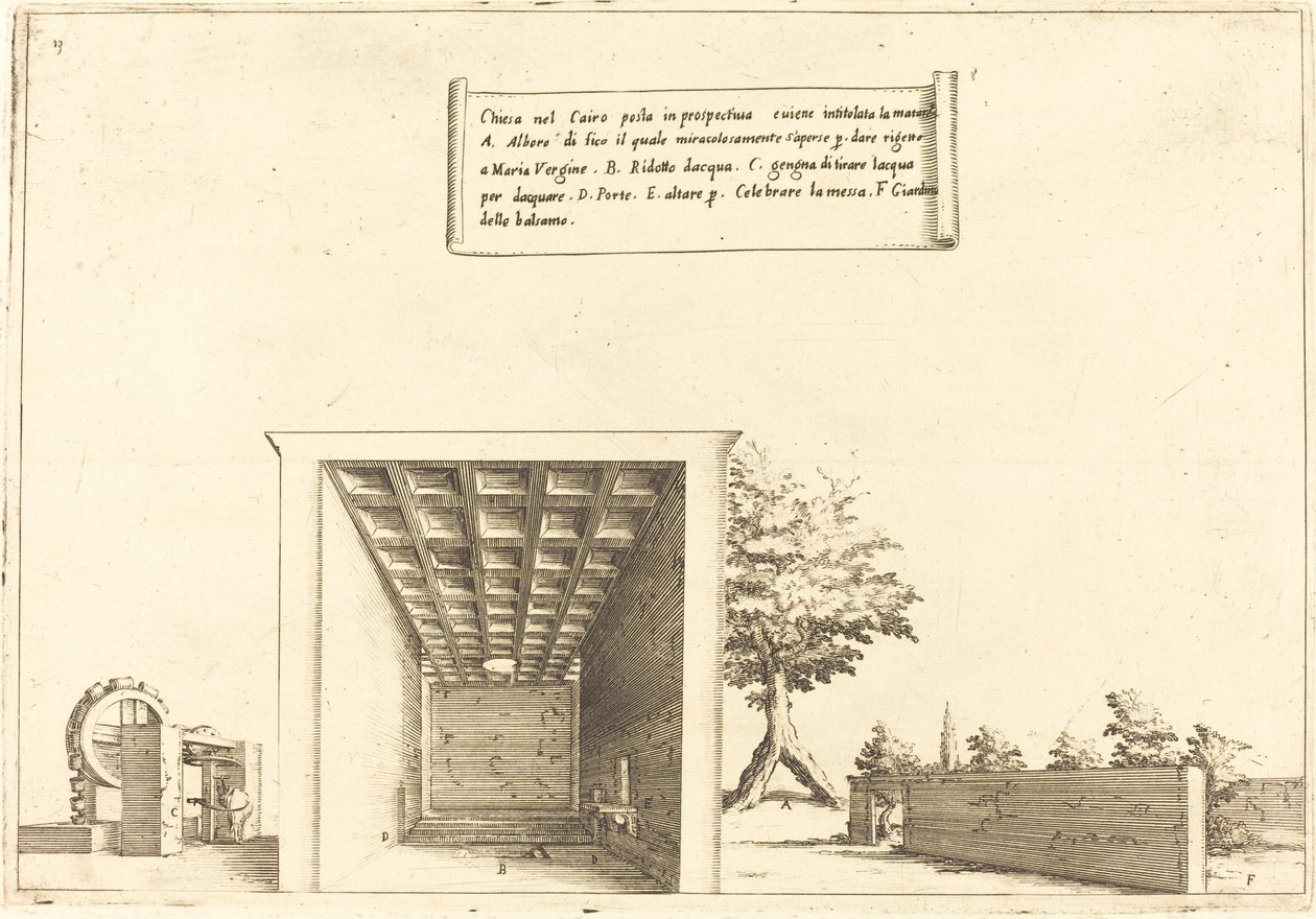 Kostel v Káhiře od Jacques Callot
