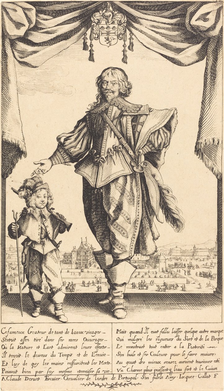 Claude Deruet a jeho syn Jean, 1632. od Jacques Callot