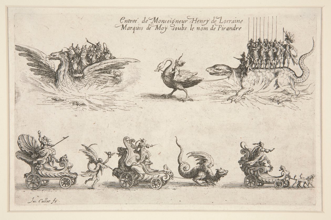 Boj u Barrière, vstup monsignora Jindřicha Lotrinského od Jacques Callot