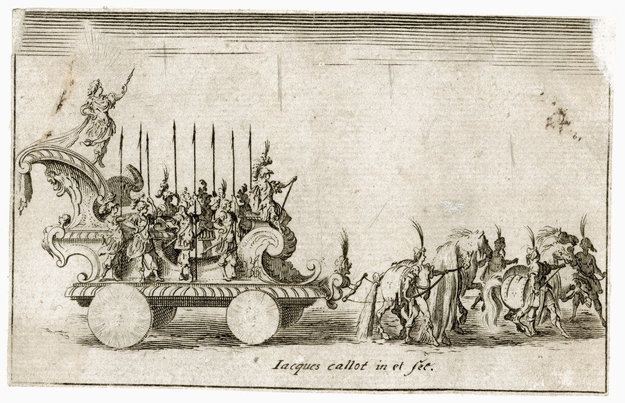 Combat a la barriere: (rytina): Vstup jeho výsosti vévody Karla IV., představující slunce... od Jacques Callot