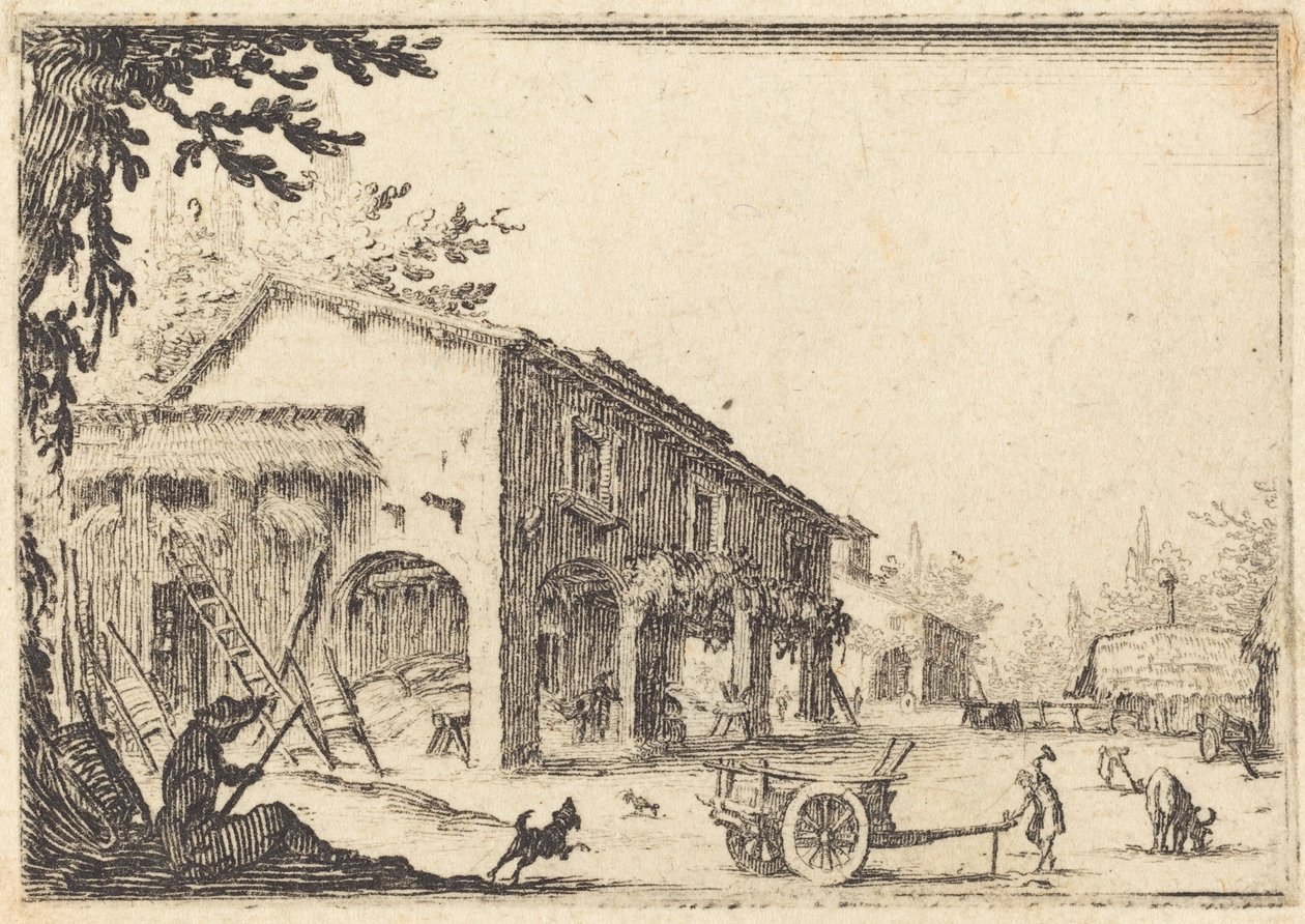 Nádvoří farmy od Jacques Callot