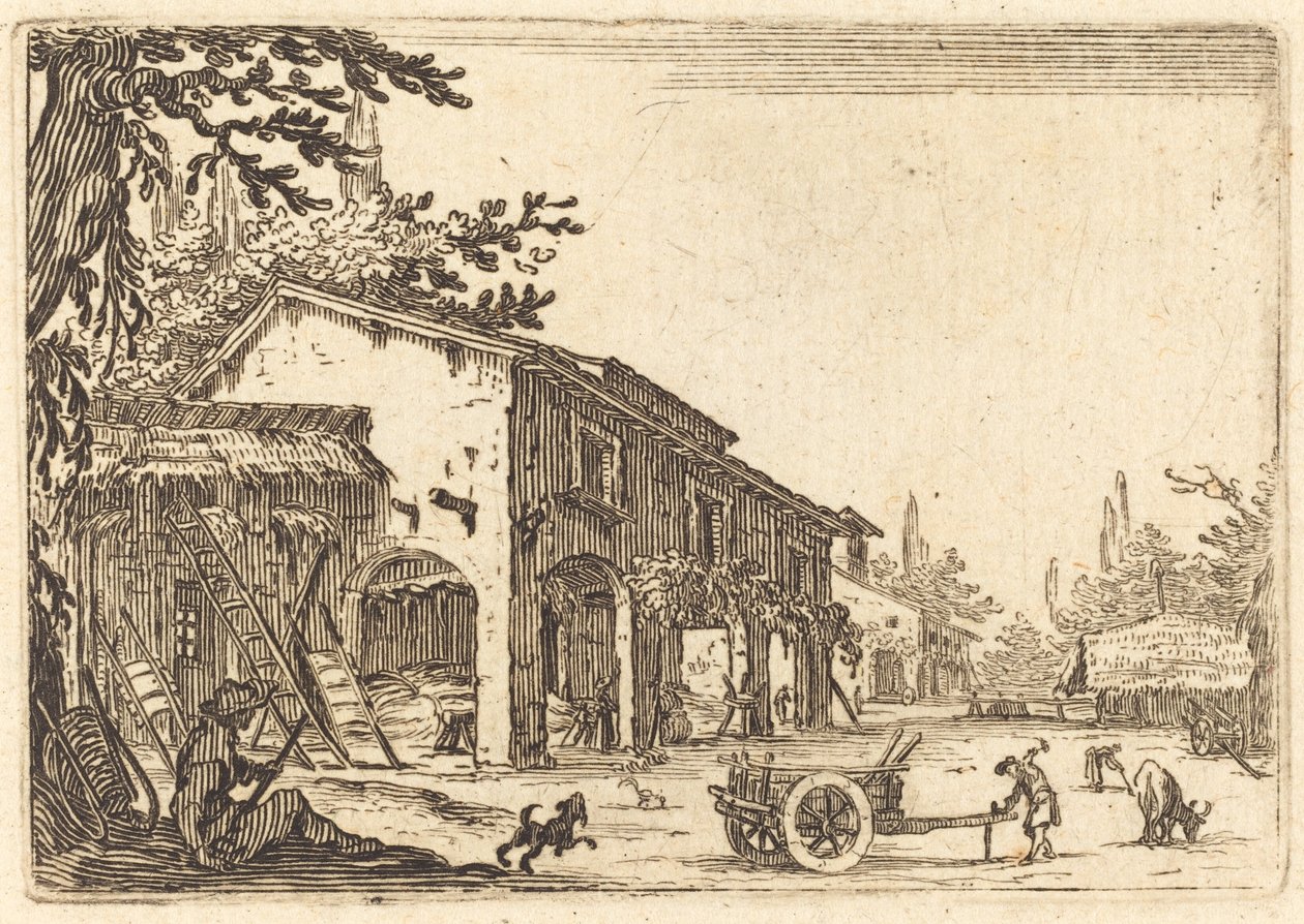 Nádvoří farmy od Jacques Callot