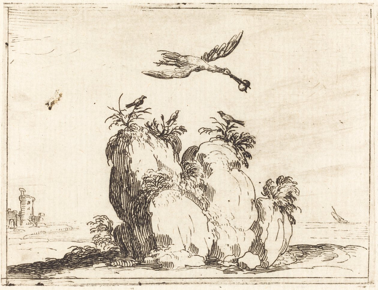 Jeřáb létání od Jacques Callot