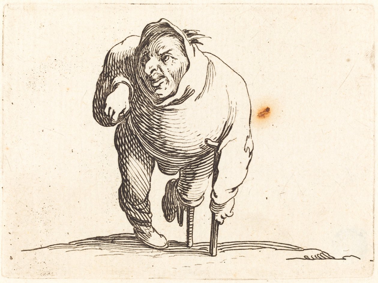 Mrzák s berlí a dřevěnou nohou od Jacques Callot