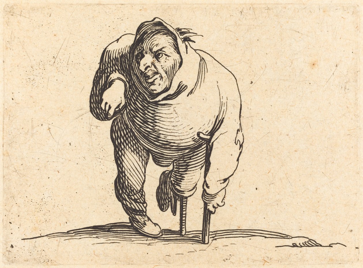 Mrzák s berlí a dřevěnou nohou od Jacques Callot