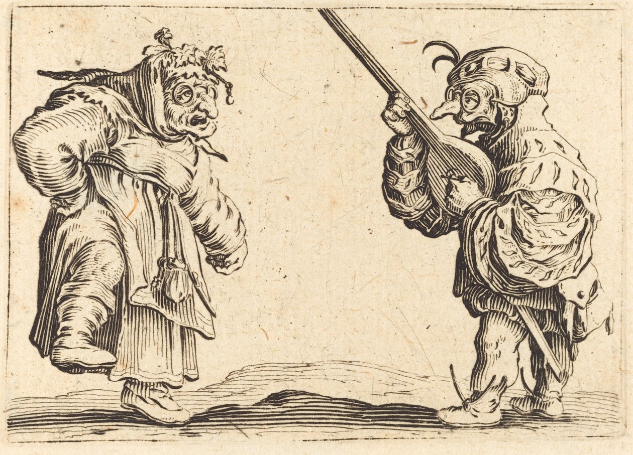 Tanečníci s loutnou, c. 1622. od Jacques Callot