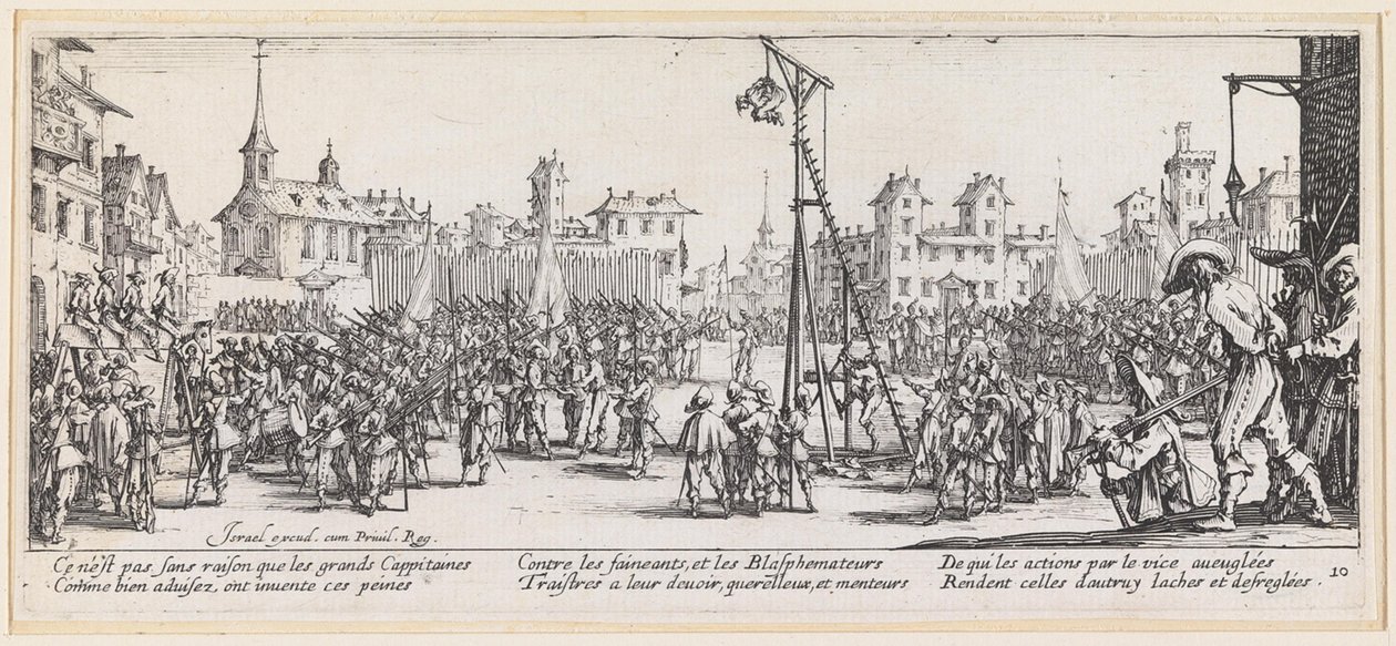 Mučení na houpací šibenici od Jacques Callot