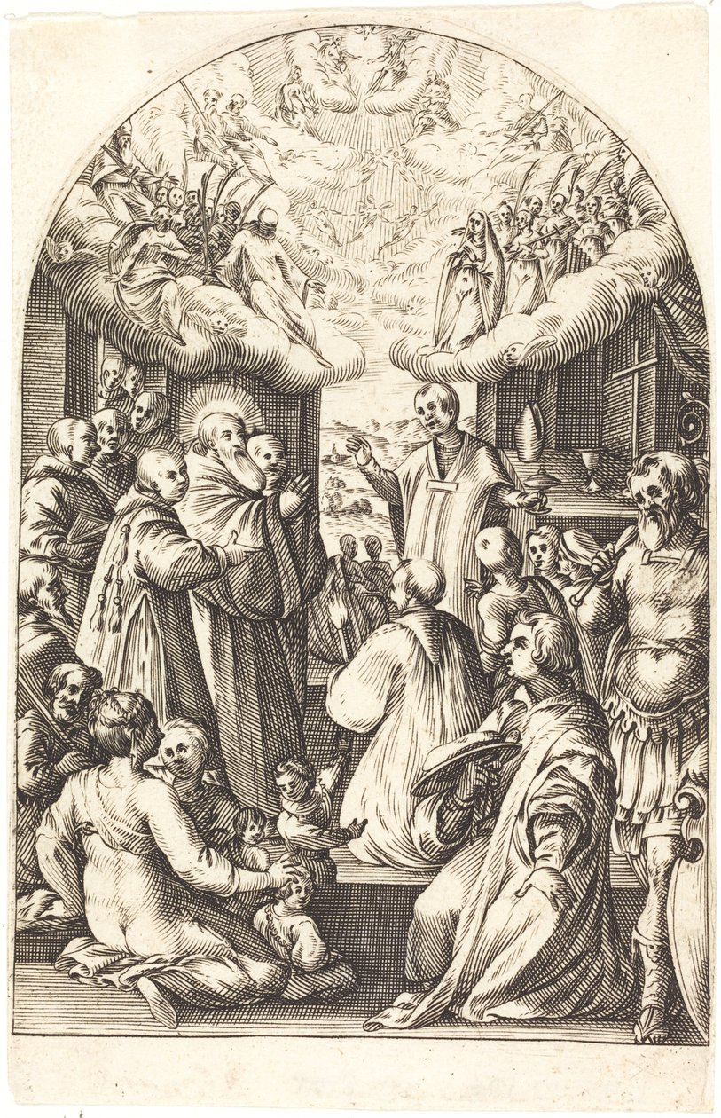 Smrt svatého Benedikta od Jacques Callot