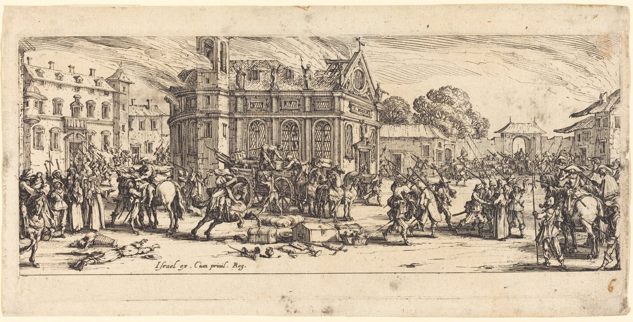 Zničení kláštera od Jacques Callot