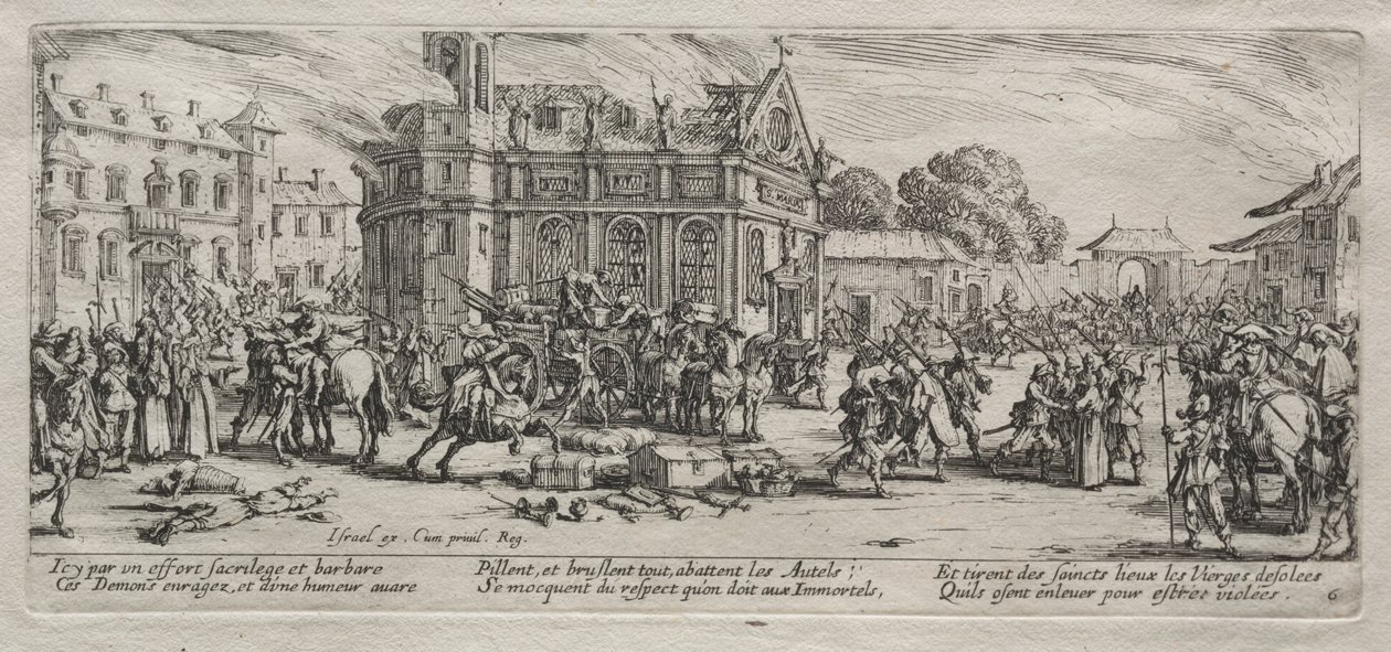 Devastace kláštera. od Jacques Callot