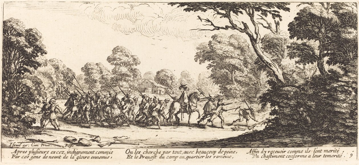 Objev kriminálních vojáků od Jacques Callot