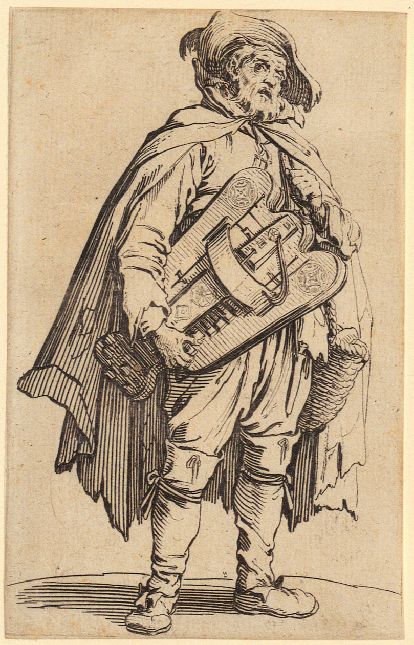 Hráč na niněru, list 2 ze série „Žebráci“ od Jacques Callot