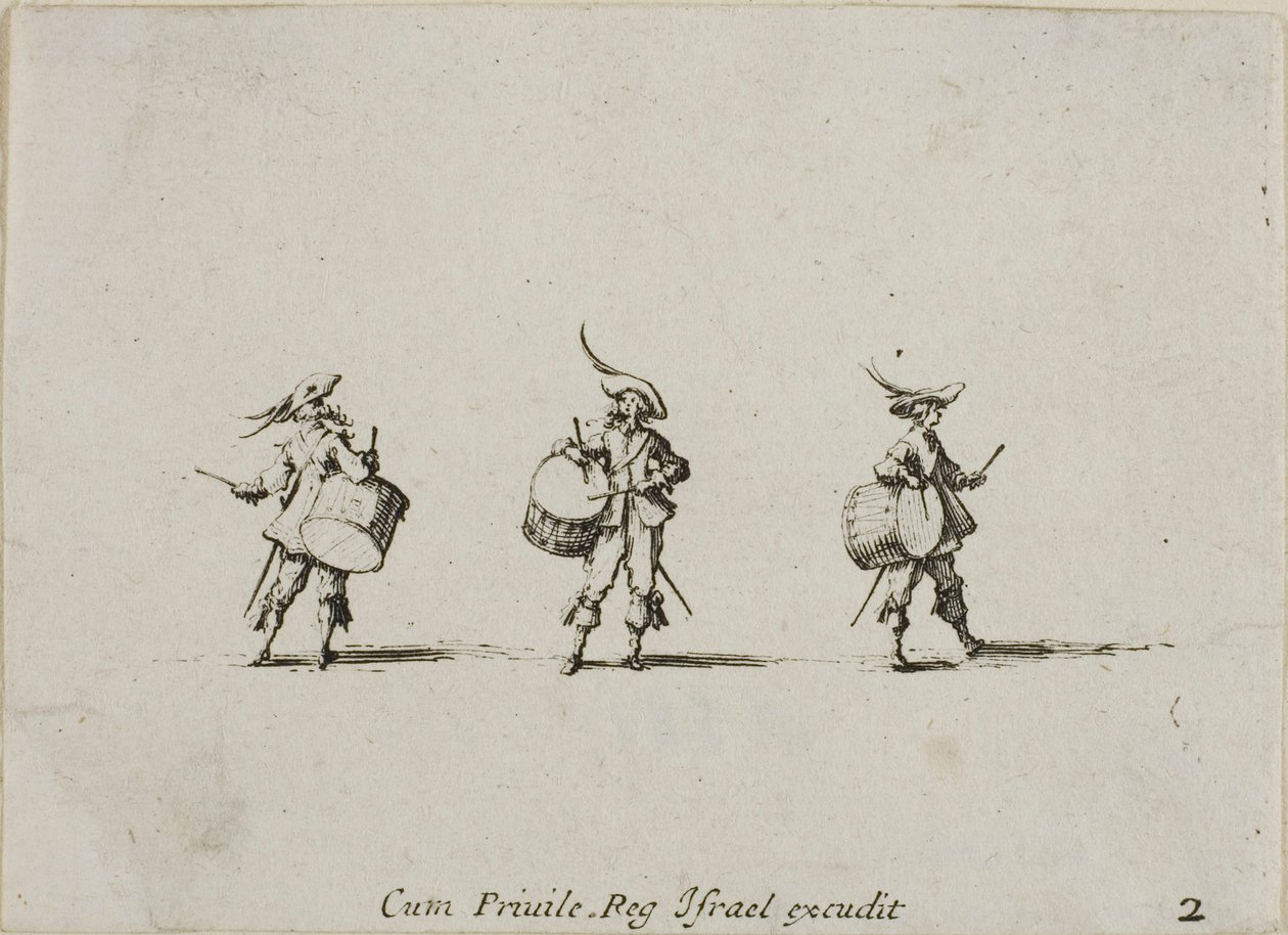 Drill with Drums, deska dva z The Military Exercises od Jacques Callot