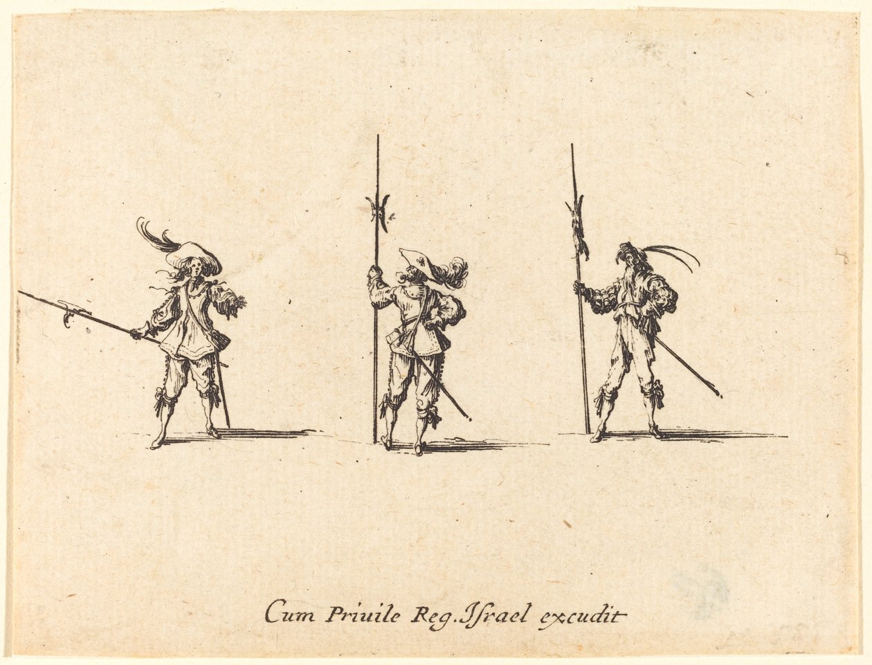 Vrtačka s halapartnami, 16341635. od Jacques Callot