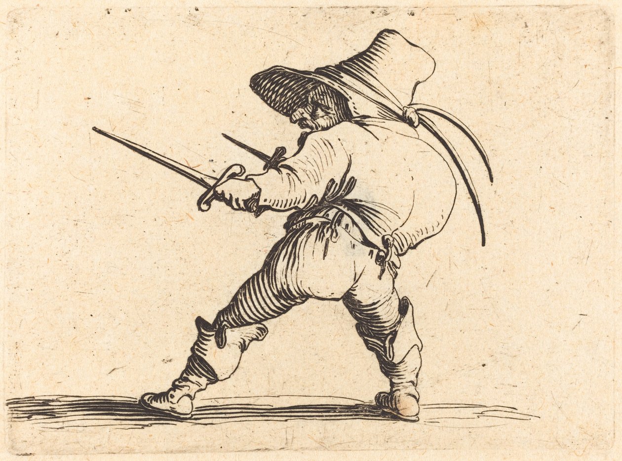 Duelista s mečem a dýkou od Jacques Callot