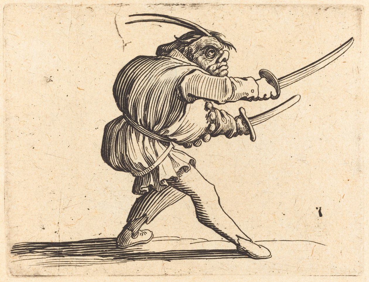 Duelista se dvěma šavlemi od Jacques Callot