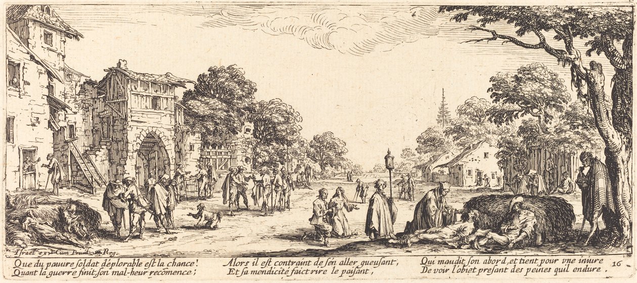 Umírající vojáci u silnice od Jacques Callot
