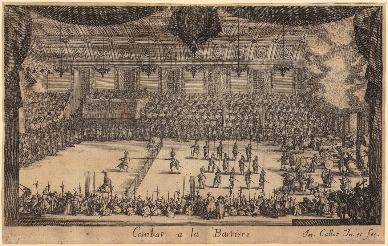Příchod monseigneura Henryho de Lorraine, list 7 ze série „Turnaj“ od Jacques Callot