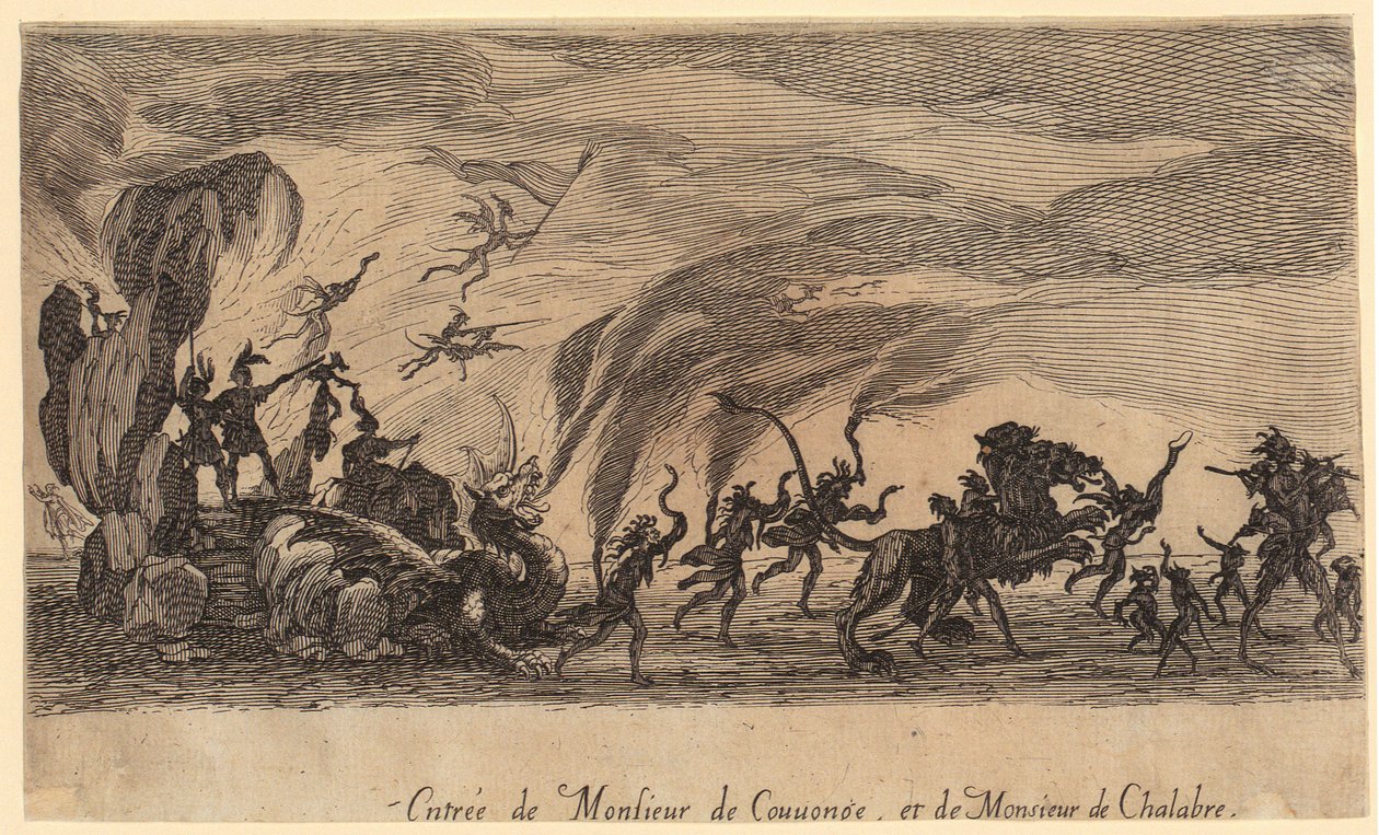 Příchod pana de Couvonge a pana de Chalabre, list 5 ze série „Turnaj“ od Jacques Callot