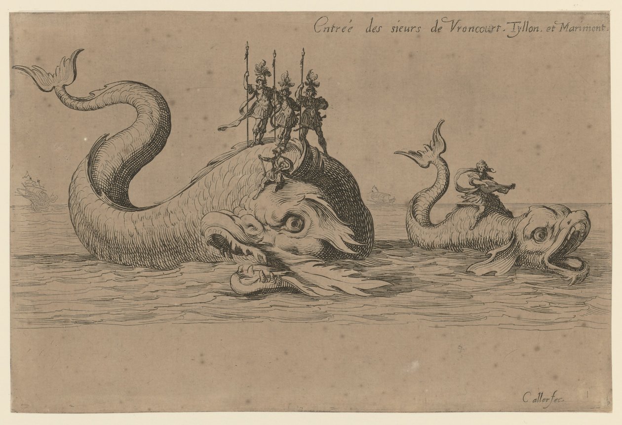 Příchod pana de Vroncourta, Tyllona a Marimonta od Jacques Callot