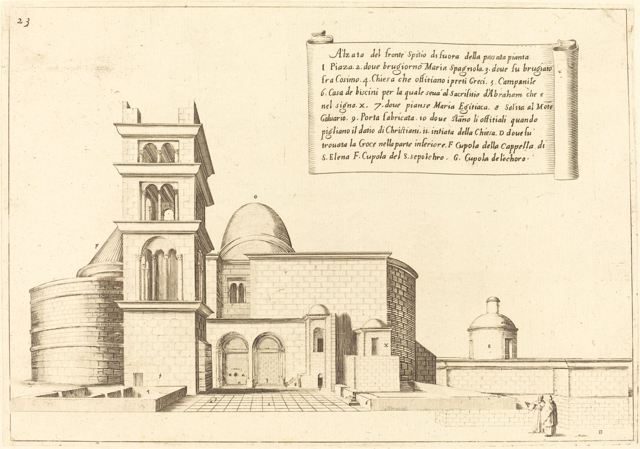 Povýšení kostela od Jacques Callot