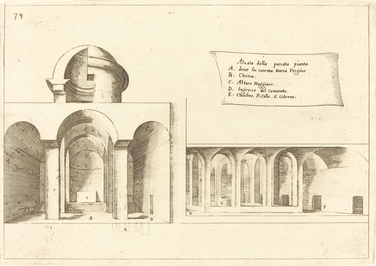 Povýšení kostela od Jacques Callot
