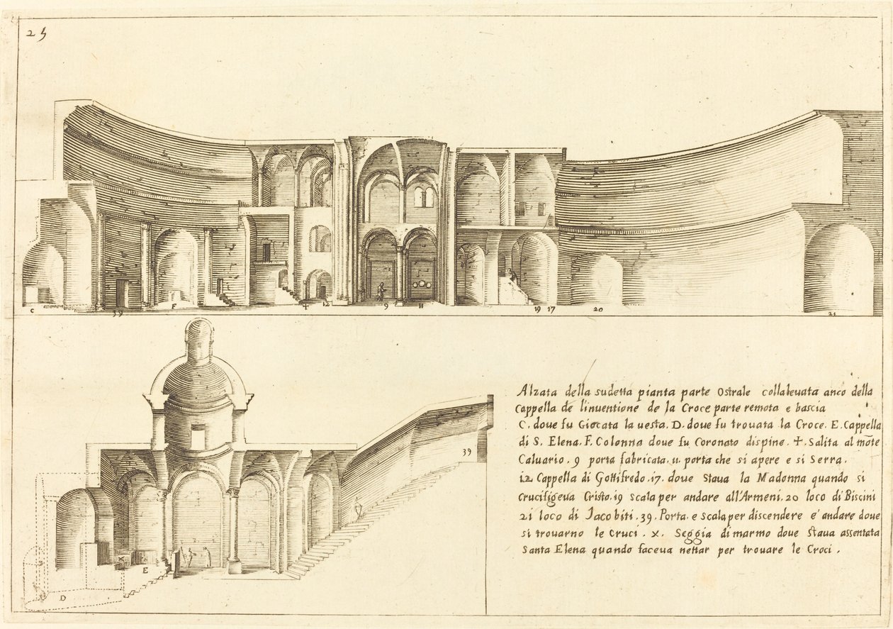 Povýšení kaple Vynálezu kříže od Jacques Callot