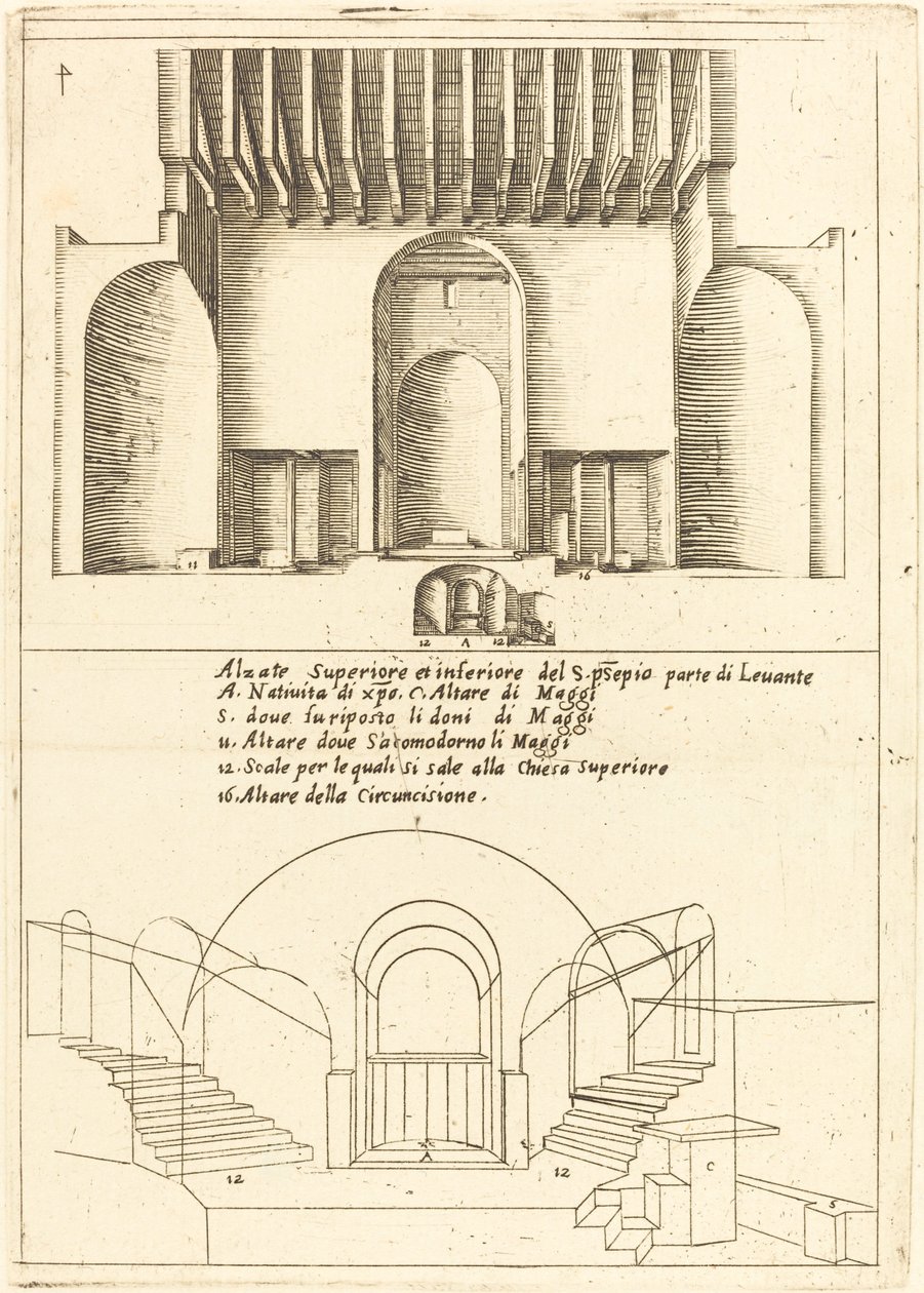 Povýšení kostela Svatých jesliček, 1619. od Jacques Callot