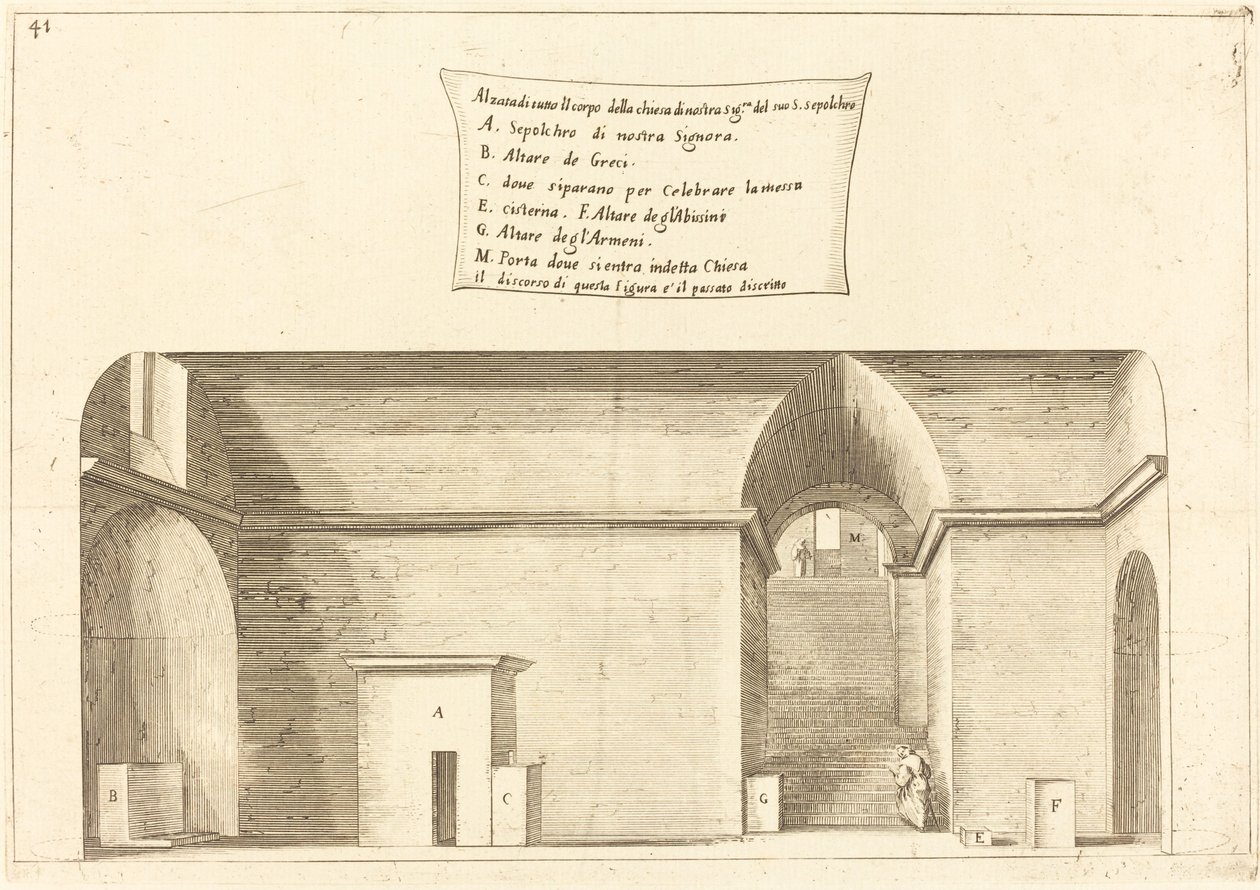 Povýšení kostela Božího hrobu od Jacques Callot