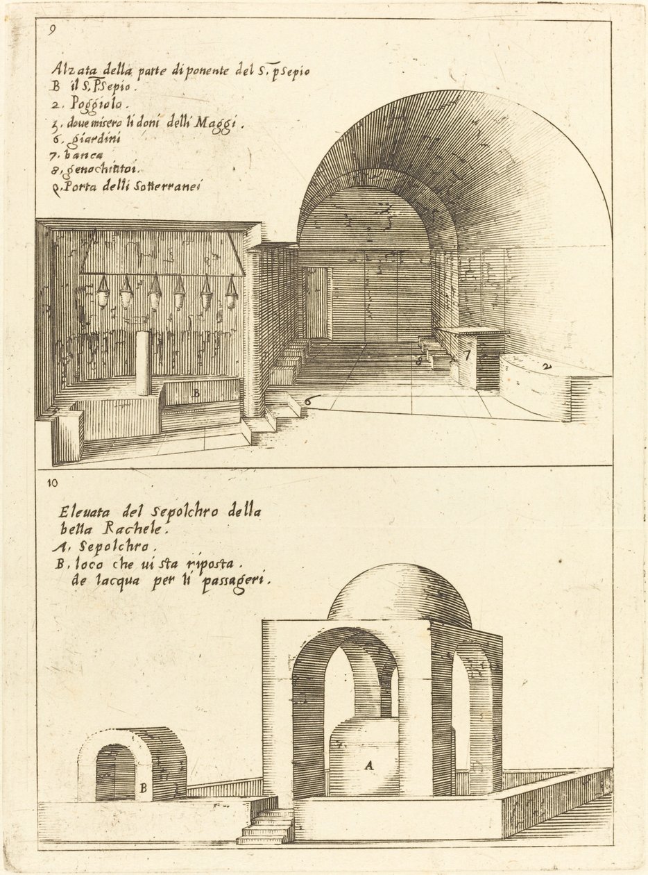 Povýšení svatých jeslí a hrobu Ráchel od Jacques Callot