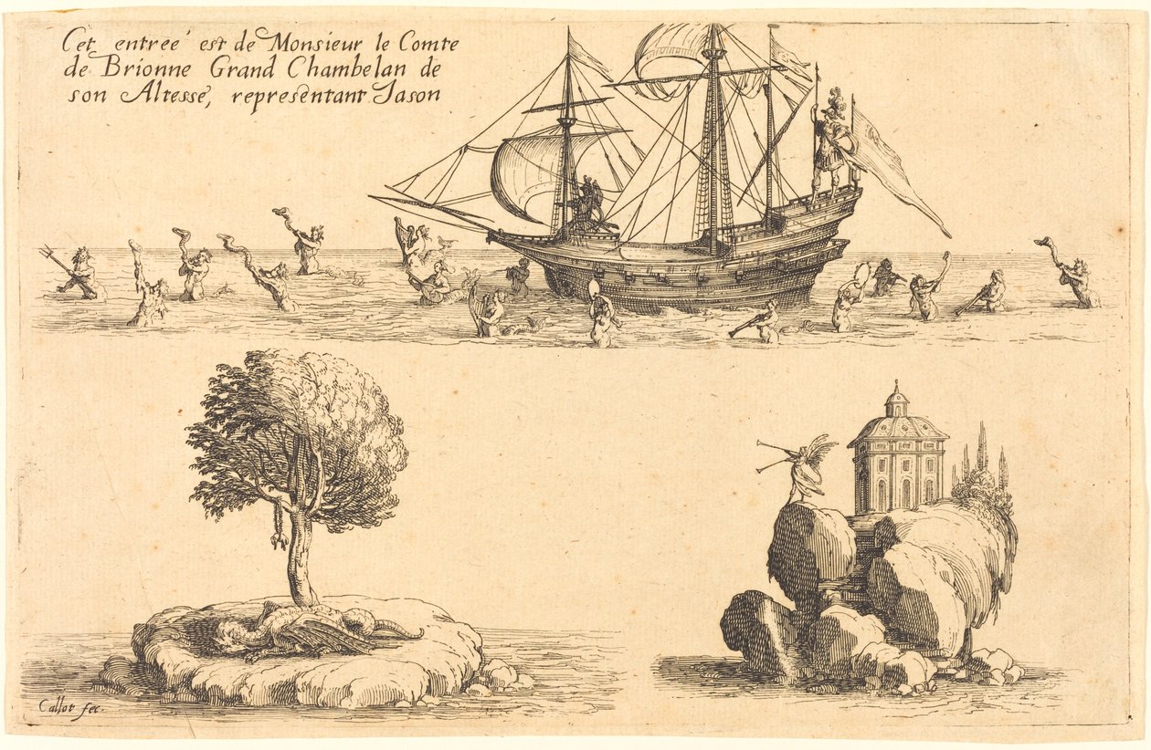 Vstup pana le Comte de Brionne, velkého komořího Jeho Výsosti, zastupující Jasona od Jacques Callot