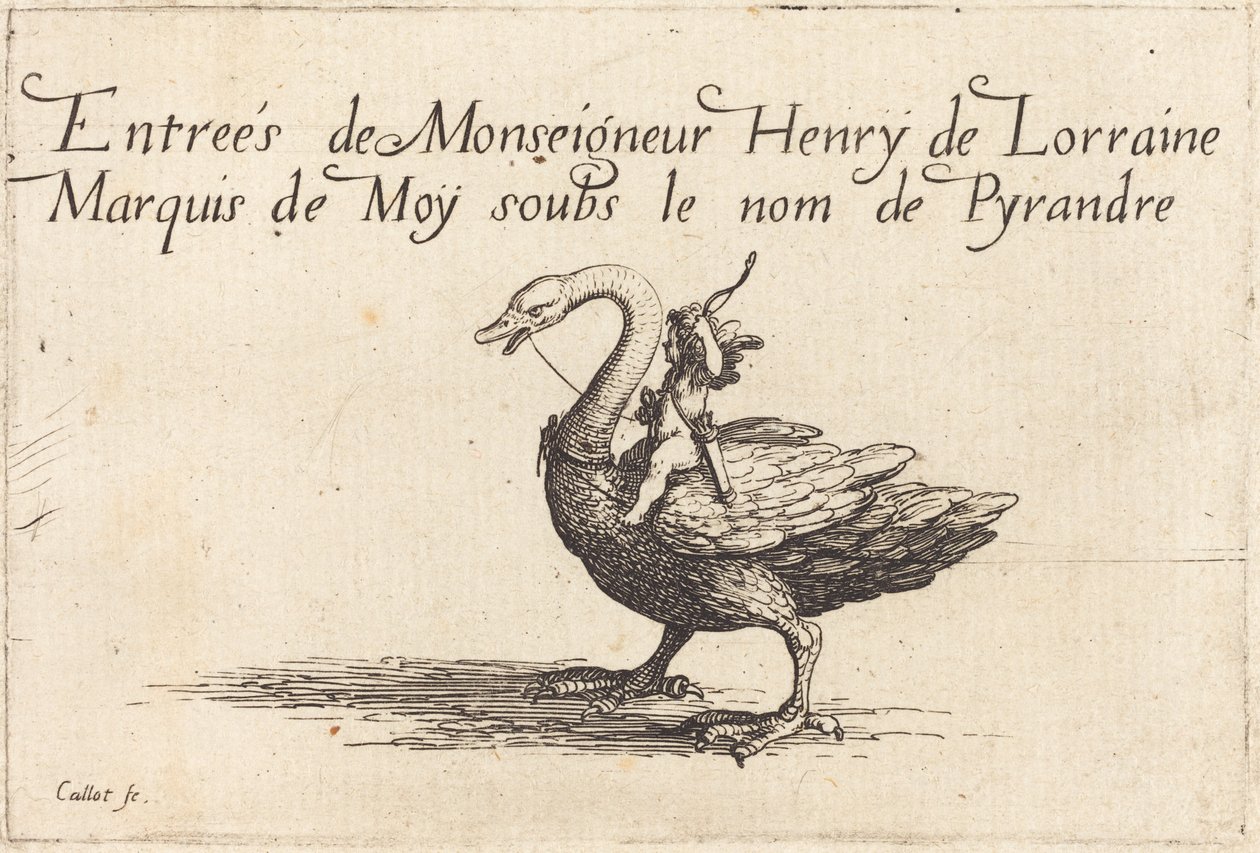 Vstup monseigneura Henryho de Lorraine, markýze de Moy, pod jménem Pirandre od Jacques Callot