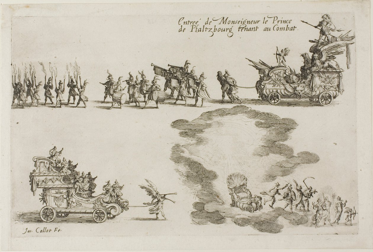 Vstup monseigneura prince z Phalsbourgu, obránce v boji, z Boje u bariéry od Jacques Callot