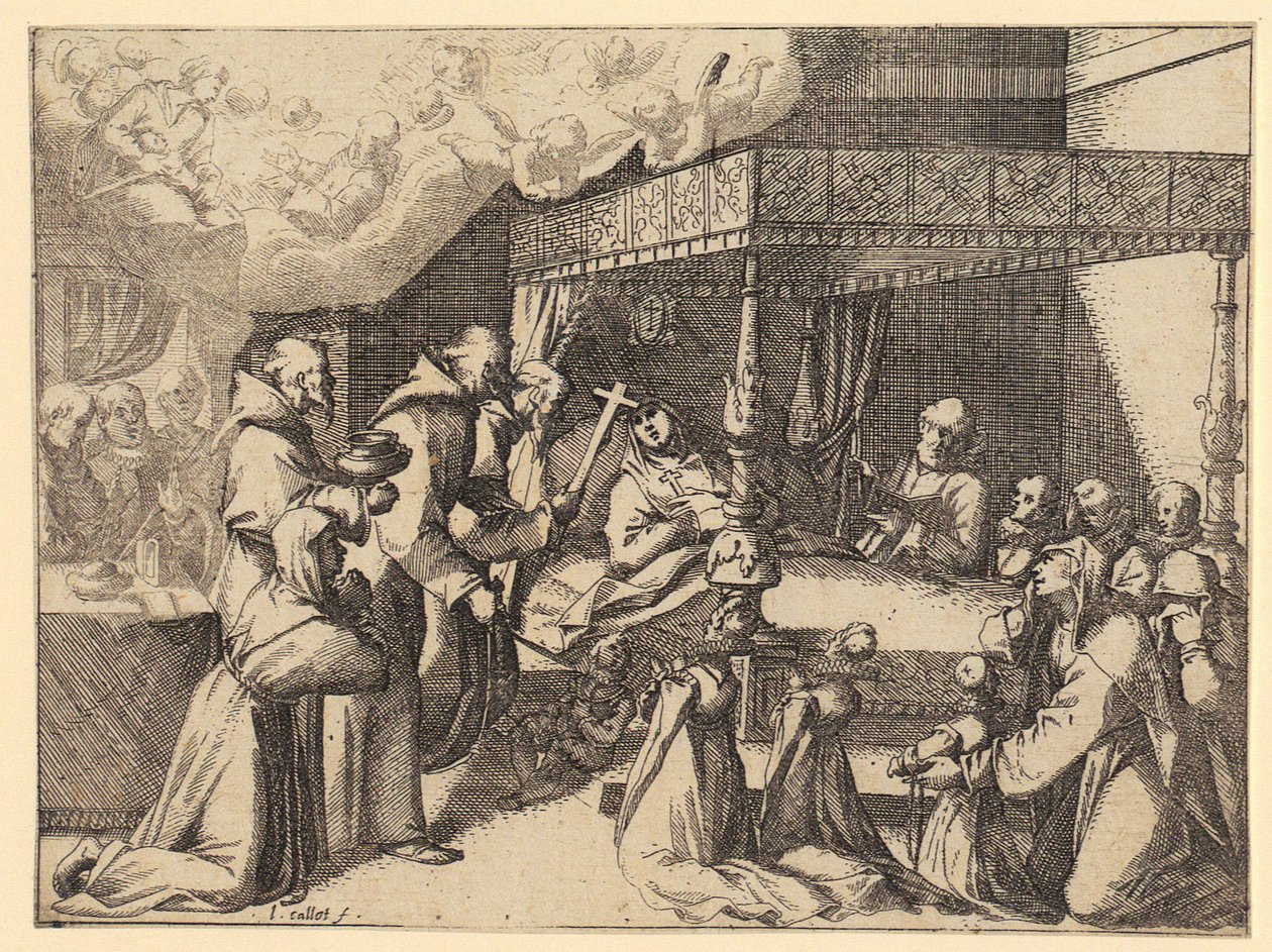Arcivévodkyně Margarethe při papežské audienci, list 5 ze série „Requiem pro španělskou královnu“ od Jacques Callot