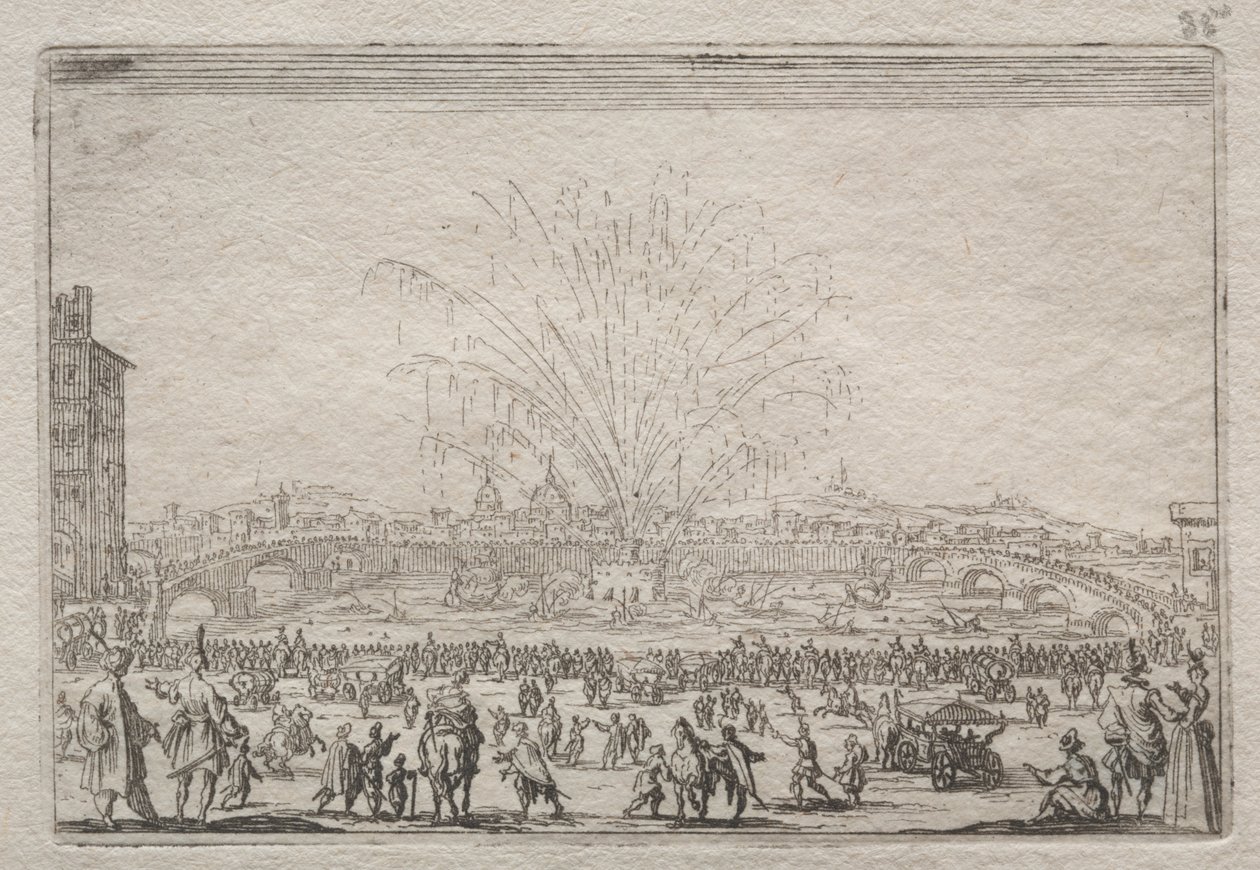 Ohňostroj na Arnu od Jacques Callot