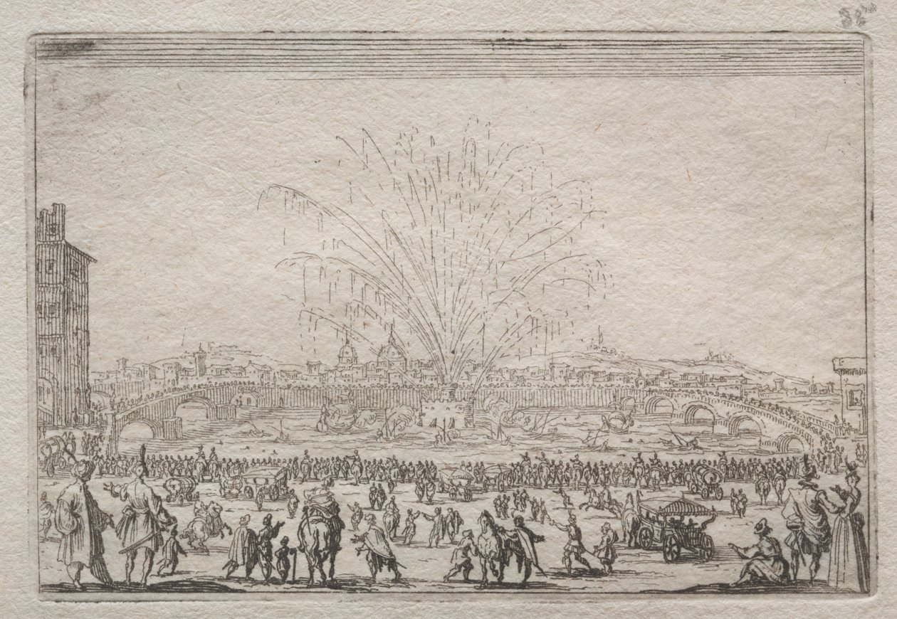 Ohňostroj na Arno, c. 1622. od Jacques Callot